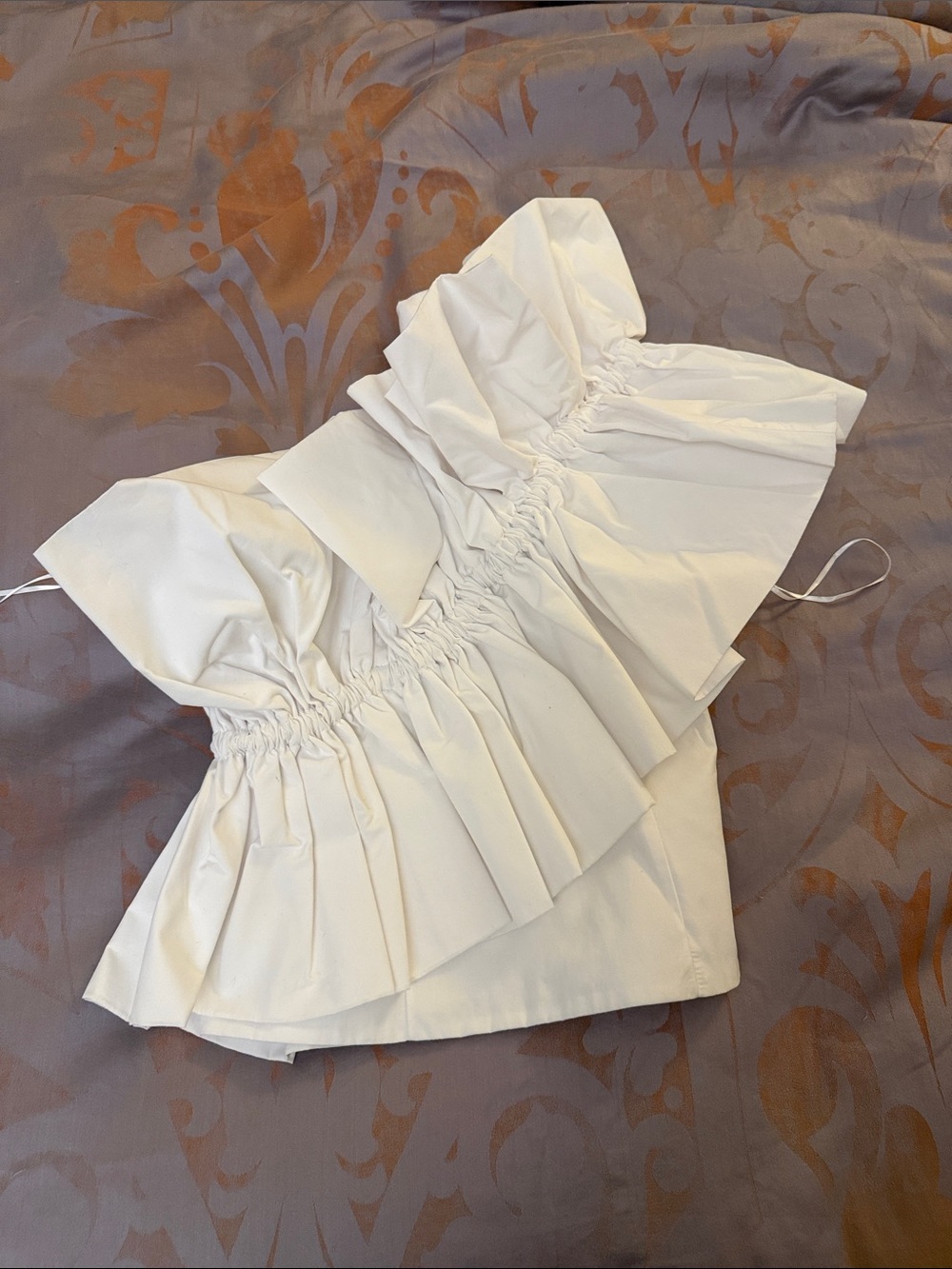Zara White Off-Shoulder Ruffle Blouse - Picture 9 of 12